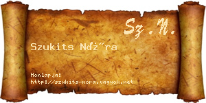 Szukits Nóra névjegykártya